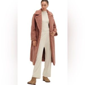 Ugg Gertrude Long Double Breasted Teddy Coat Large Nwt